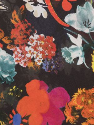 Šalle ar ziediem ar apdruku no modāla Moschino melns