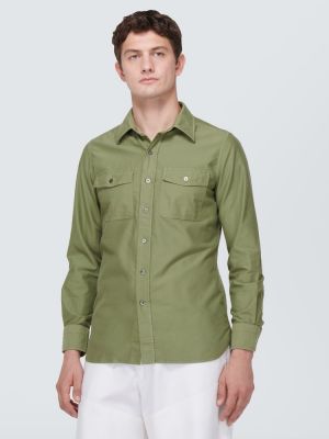 Памучна риза Tom Ford зелено