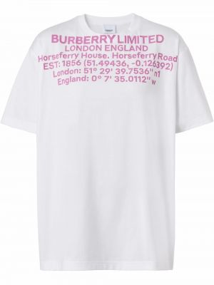 Тениска с принт Burberry бяло