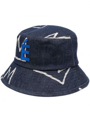 Памучна шапка с принт Etudes синьо