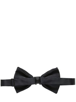 Jedwabny krawat z kokardką Dolce And Gabbana czarny