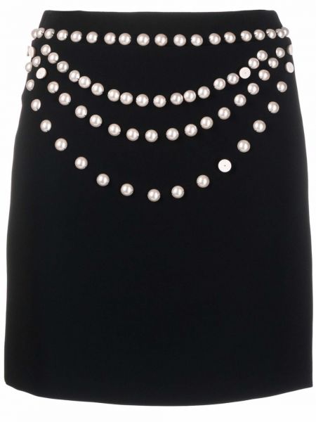Falda con perlas Moschino negro