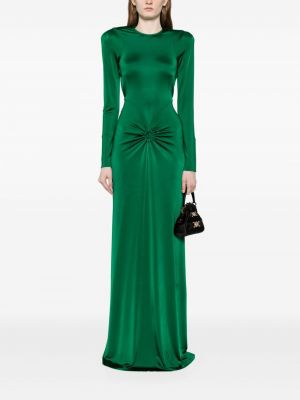 Satynowa sukienka wieczorowa Victoria Beckham zielona