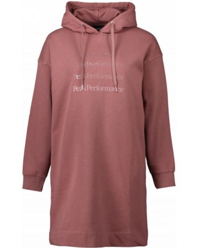 Šaty s kapucí Peak Performance růžové