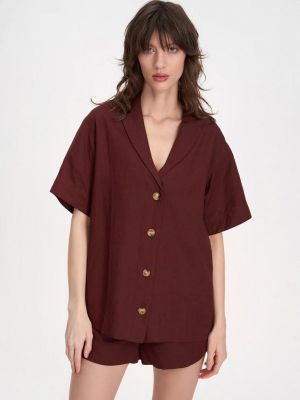 Блузка с короткими рукавами Haight - коричневый