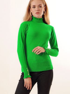 Slim fit priliehavý sveter Bigdart zelená