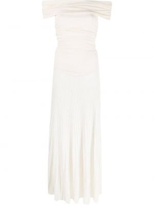 Плисирана вечерна рокля Khaite бяло