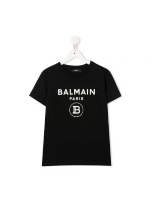 T-shirt z nadrukiem Balmain - Сzarny