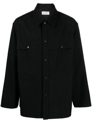 Μάλλινο πουκάμισο Lemaire μαύρο