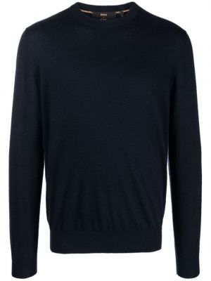 Džemper od kašmira s okruglim izrezom Boss plava
