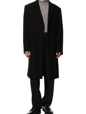 Кашемировое пальто Ralph Lauren черное
