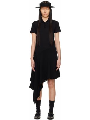 Черное платье-поло-миди Yohji Yamamoto