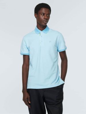 Tricou polo din bumbac Etro albastru