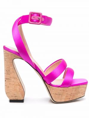 Saténové sandále Si Rossi ružová