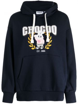 Pamučna hoodie s kapuljačom s printom Chocoolate plava