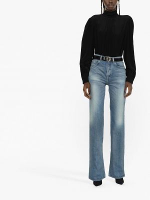 Jeans bootcut taille haute Saint Laurent bleu