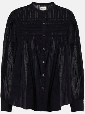 Oversize памучна блуза Marant Etoile черно