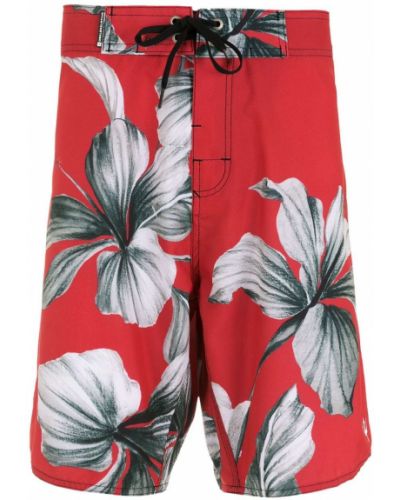Kratke hlače s cvjetnim printom s printom Osklen crvena