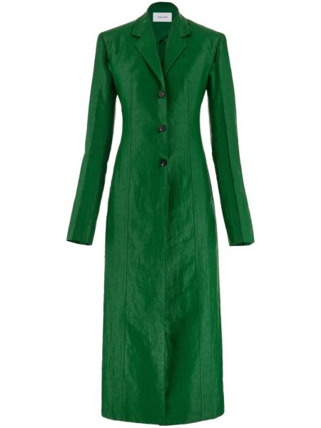 Lněný kabát Ferragamo zelený