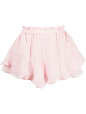 Leinen shorts mit rüschen Pnk pink