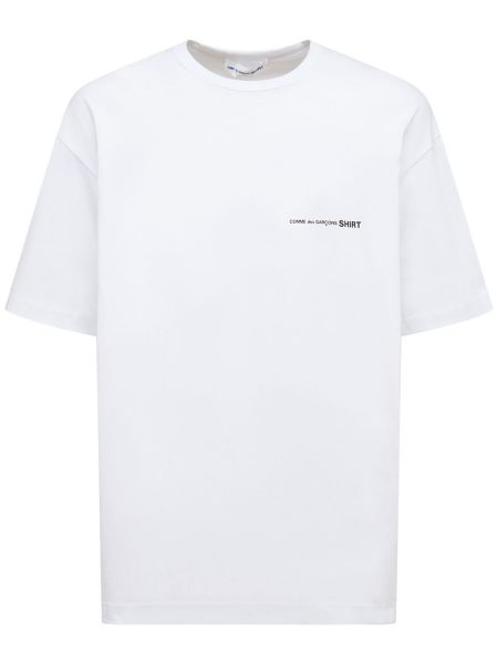T-shirt en coton à imprimé en jersey Comme Des Garçons Shirt blanc