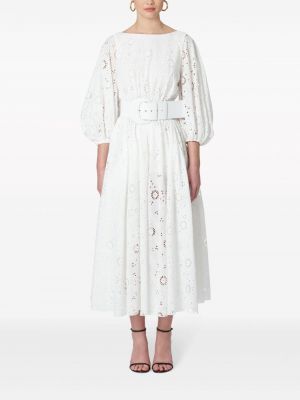 Sukienka midi bawełniana Carolina Herrera biała