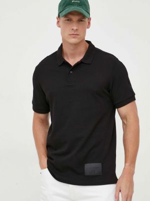 Памучна тениска с дълъг ръкав с апликация Armani Exchange черно
