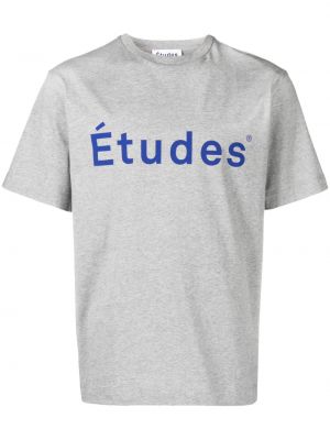 Памучна тениска Etudes сиво