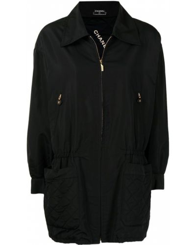Abrigo acolchado con estampado de rombos Chanel Pre-owned negro