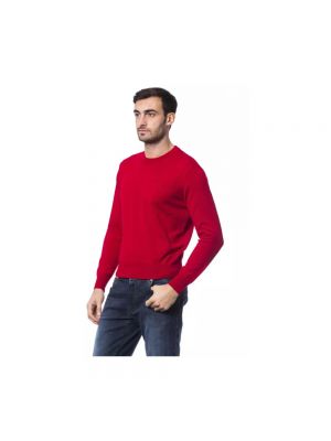 Haftowany sweter z wełny merino Billionaire czerwony