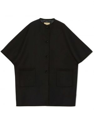 Obojstranný vlnený kabát Gucci čierna