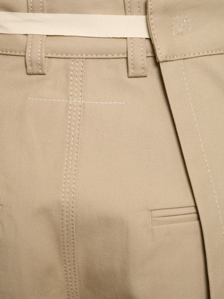 Pantalones de algodón Mm6 Maison Margiela beige