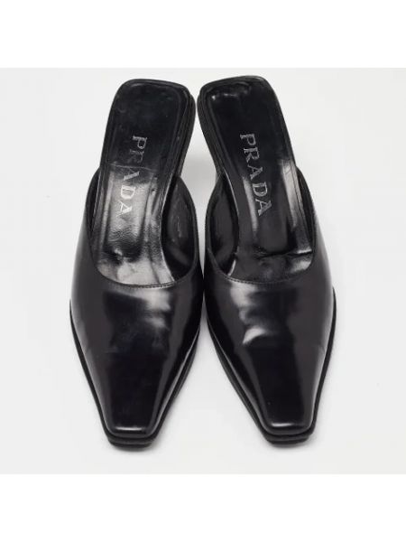 Sandalias de cuero retro Prada Vintage negro