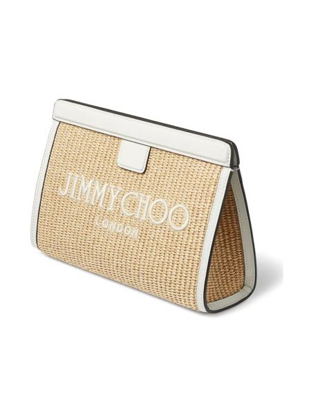 Bolso clutch con bordado Jimmy Choo blanco