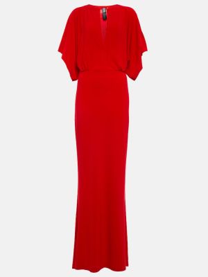 Sukienka długa z dżerseju Norma Kamali czerwona