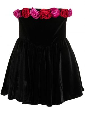 Sukienka koktajlowa w kwiatki z naszywkami The New Arrivals Ilkyaz Ozel czarna