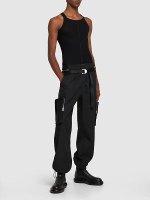 Spodnie cargo bawełniane Dion Lee czarne