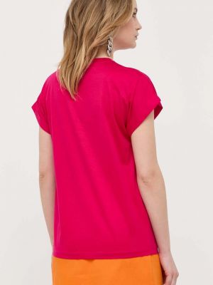 Bombažna majica Max Mara Leisure roza