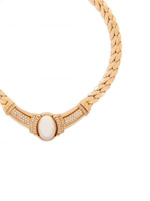 Naszyjnik z perełkami z kryształkami Christian Dior złoty