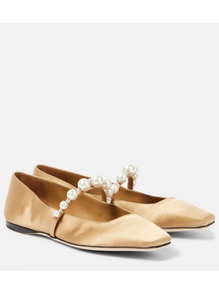 Pumpar med remmar i satin Jimmy Choo beige