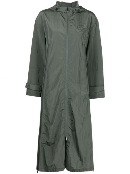 Płaszcz przeciwdeszczowy z haftem Emporio Armani, zielony
