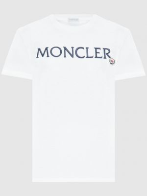 Біла вишита футболка Moncler
