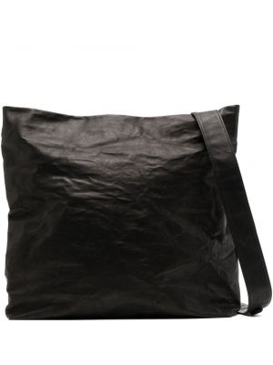 Usnjena torbica za čez ramo Yohji Yamamoto črna