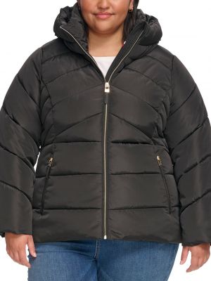 Пуховое пальто с капюшоном Tommy Hilfiger черное