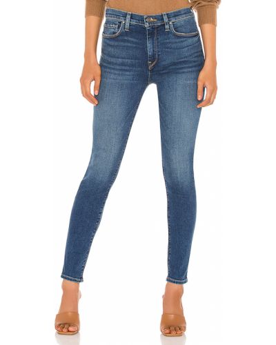 Modré skinny džíny s vysokým pasem Hudson Jeans