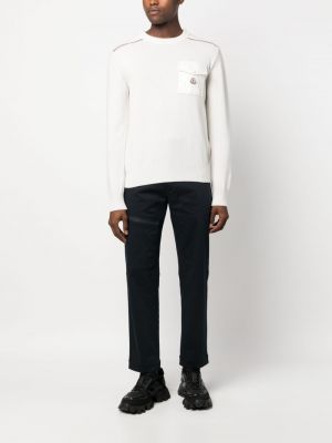 Sweter wełniany Moncler biały