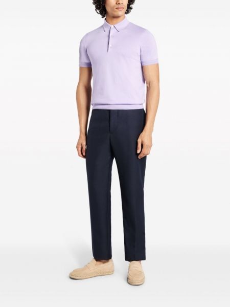 Megztas polo marškinėliai Tom Ford violetinė