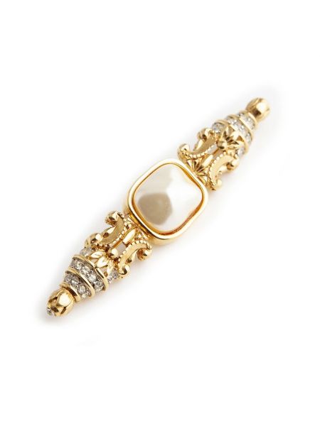 Broche avec perles Dior Vintage jaune