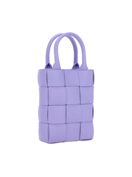 Bolso shopper de cuero Bottega Veneta violeta