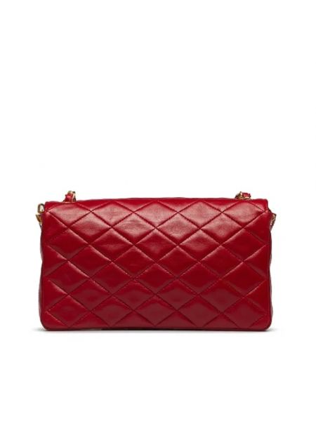 Bolso cruzado de cuero Chanel Vintage rojo